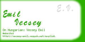 emil vecsey business card